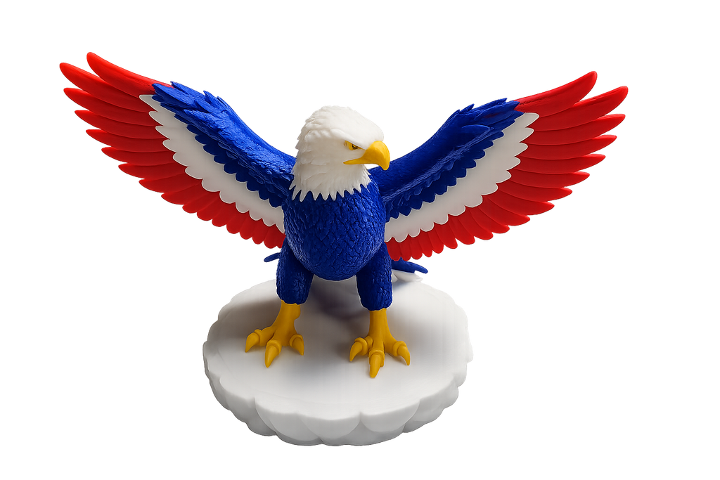 Patriotic Bald Eagle Statue