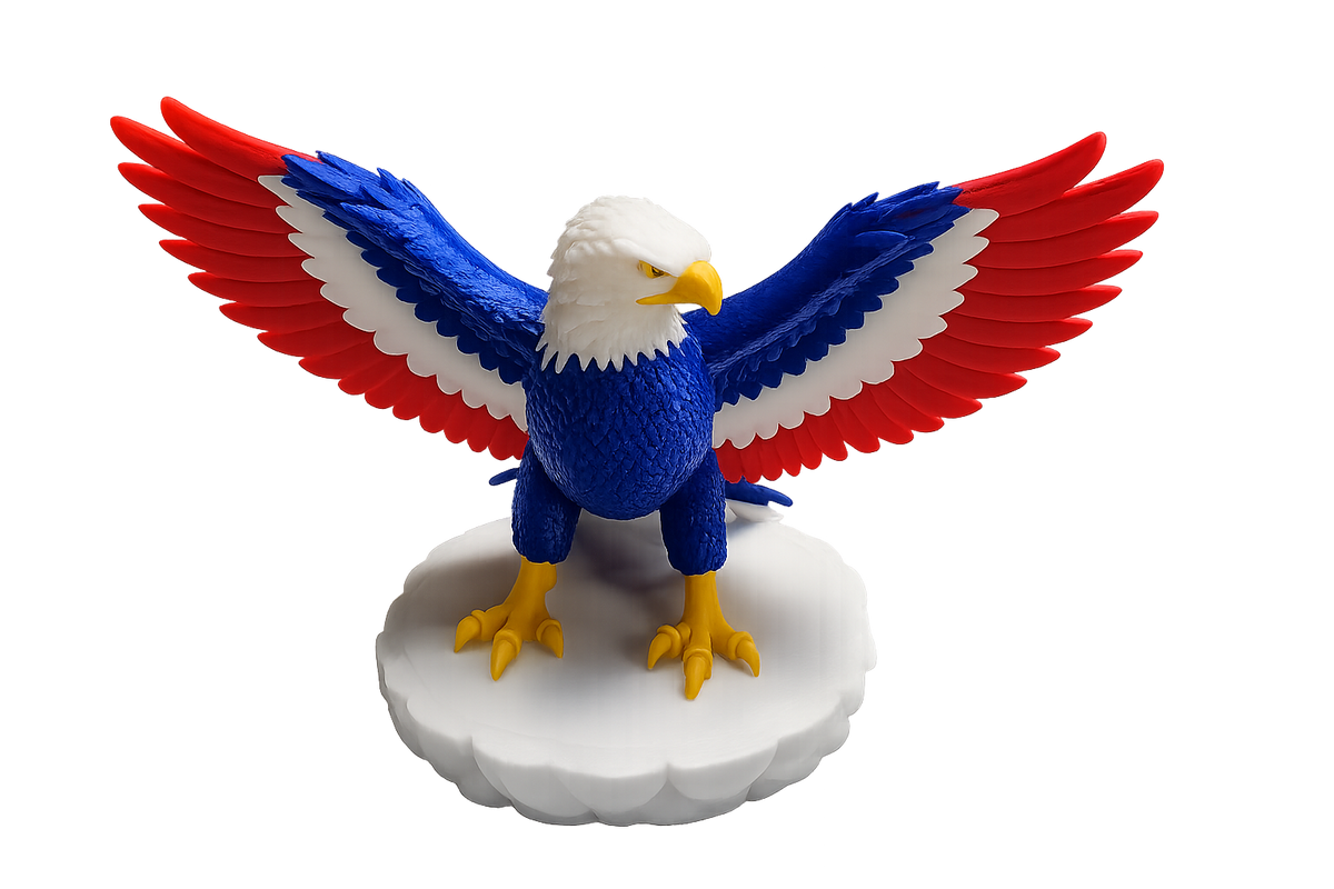 Patriotic Bald Eagle Statue