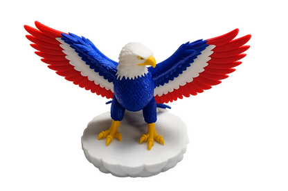 Patriotic Bald Eagle Statue