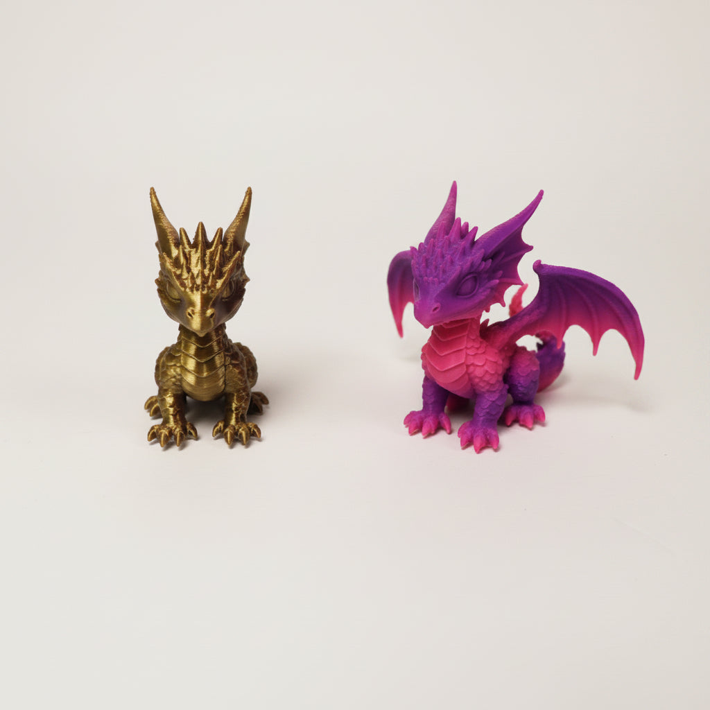 Dragon Mini Set of 2 Gold and Pink