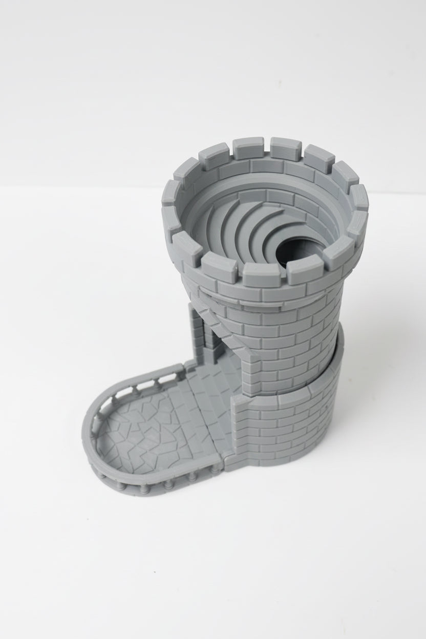 Self-Rolling Smash Dice Tower