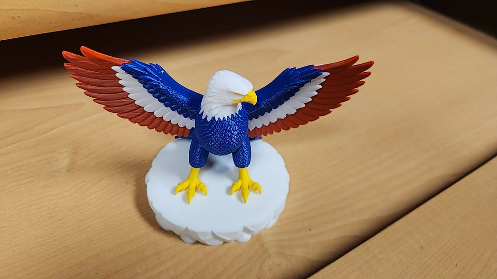 Patriotic Bald Eagle Statue