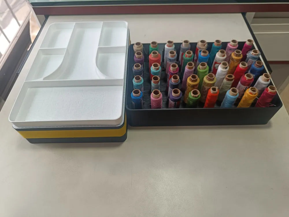 Stackable Sewing Organizer Box, 3-Layer Thread Spool and Notions Storage