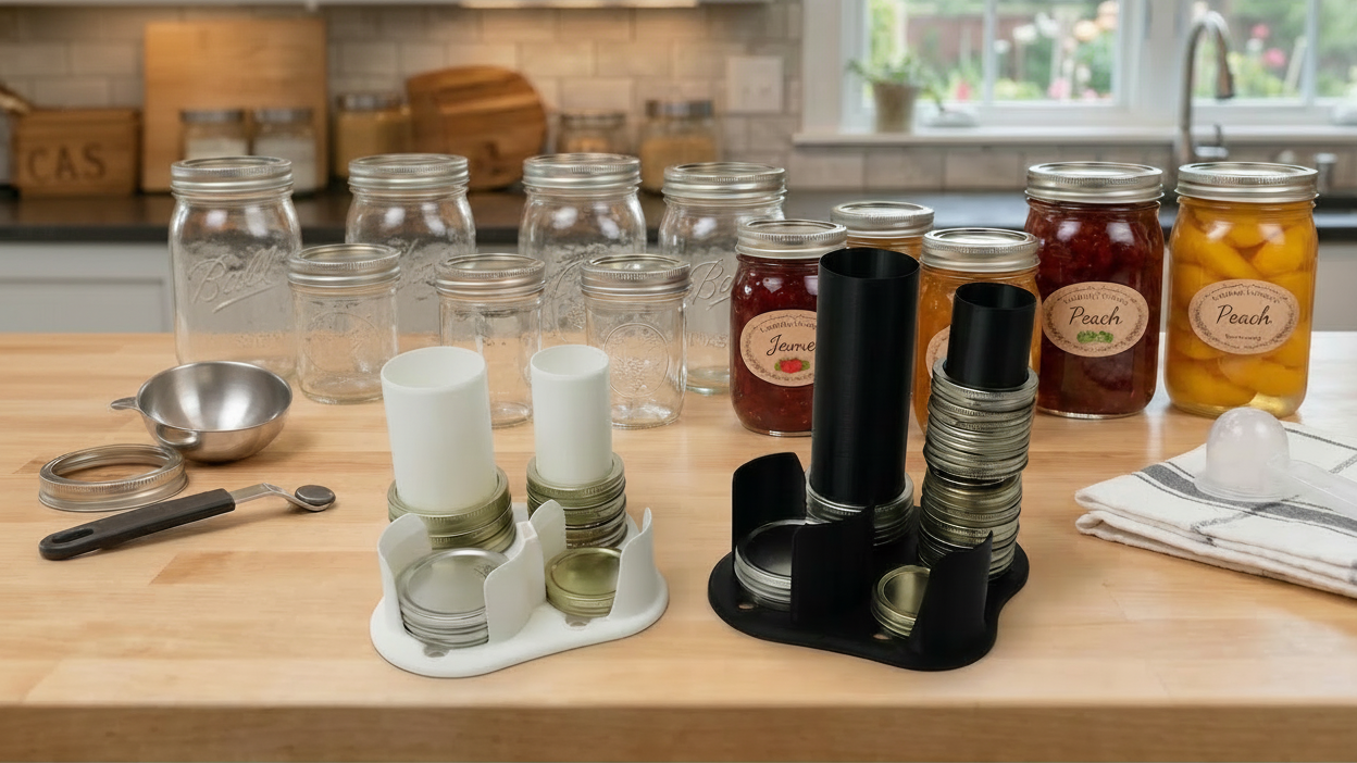 Mason Jar Lid and Ring Organizer - High-Capacity, Stackable Storage