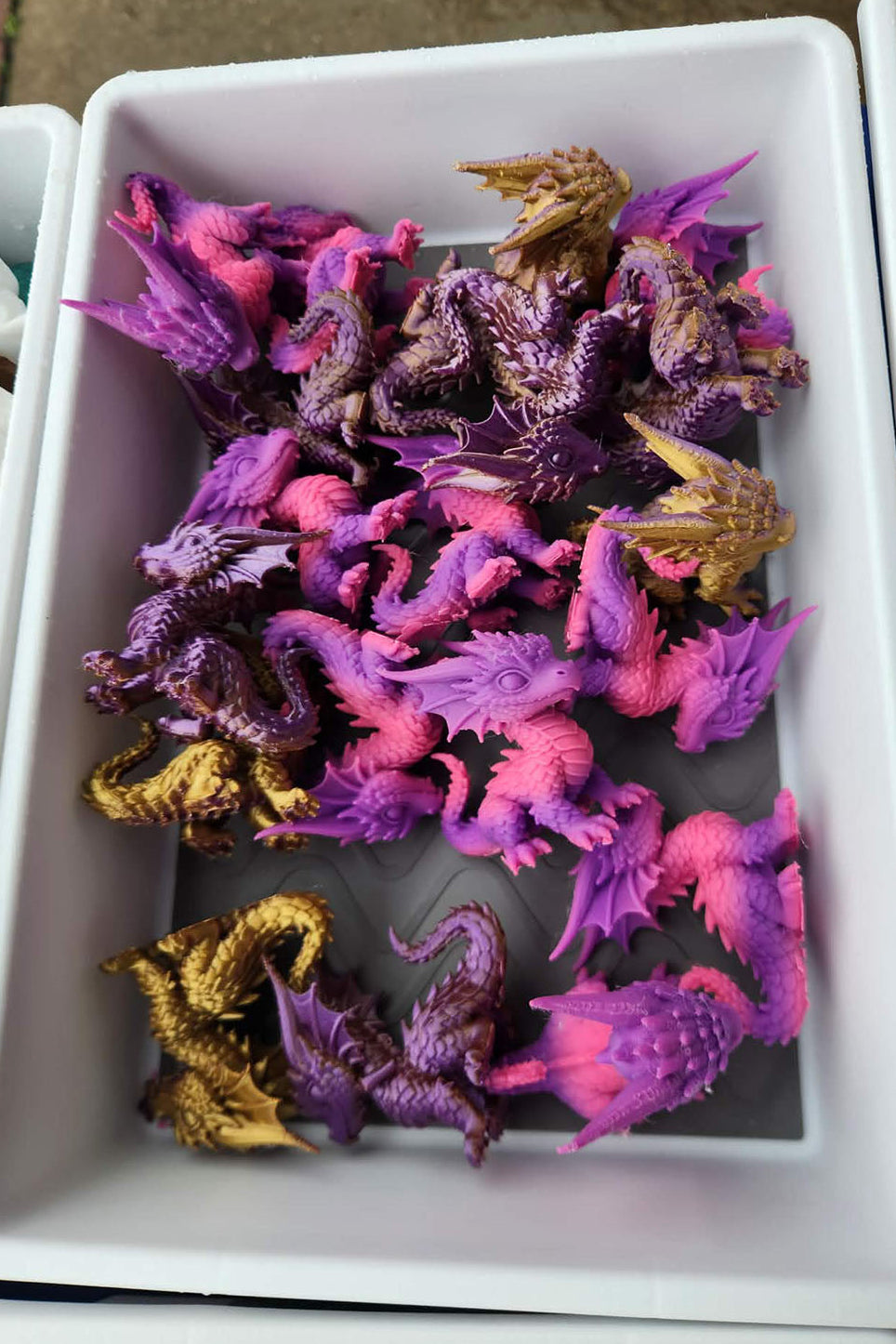 Dragon Mini Set of 2 Gold and Pink
